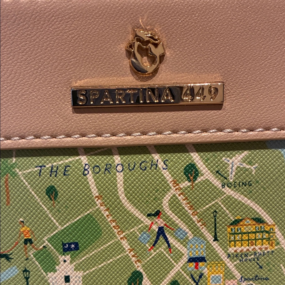 Spartina 449 Charleston Map Clutch Purse - Cream and Blue - Picture 10 of 11